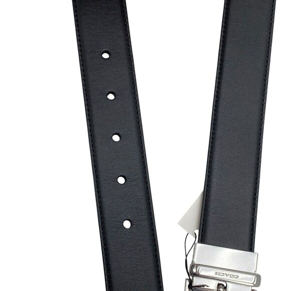 NWT COACH 91311 Harness Buckle Cut to Size Belt, Men’s Size 42 MM Black/Brown - Picture 11 of 16